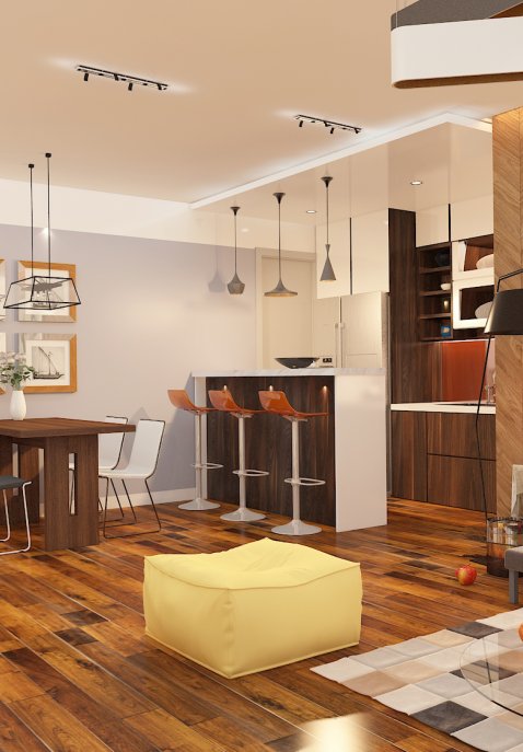Thiết kế nội thất chung cư Home City căn 109.34 m2
