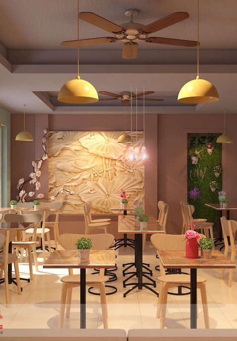 Thiết kế nội thất cafe Lung