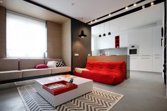 Trang trí nhà với gam mầu đỏ cho căn hộ dưới 75 m2