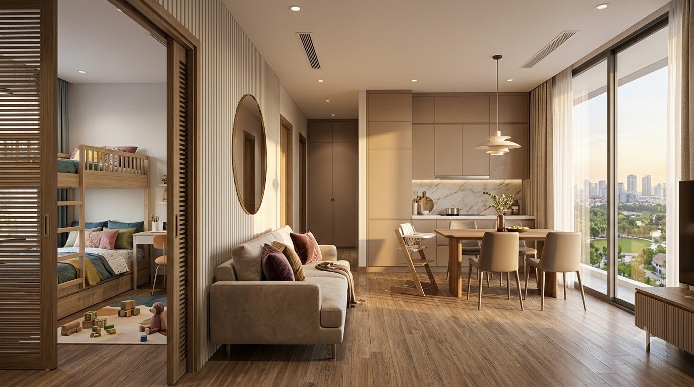 Căn hộ 2PN dành cho gia đình trẻ