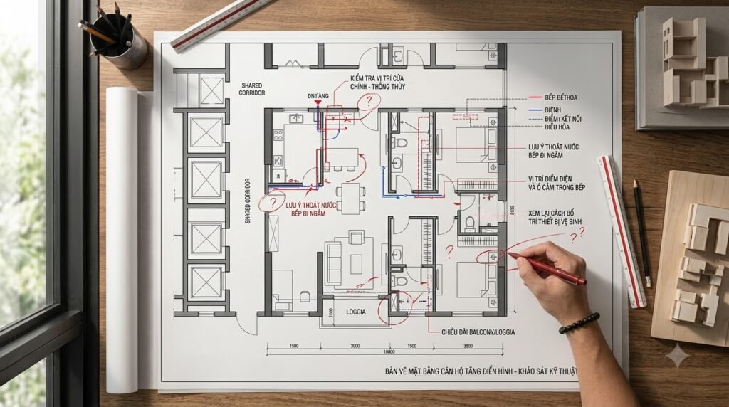 Kiến trúc sư phân tích mặt bằng và hệ kỹ thuật Masteri West Heights trước bàn giao